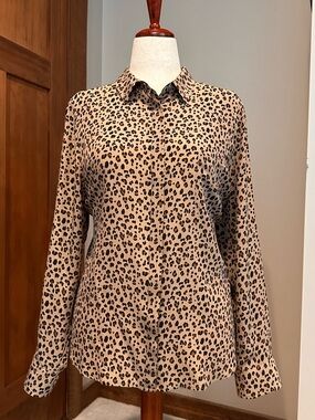 J. Crew Leopard Print Silk Blouse